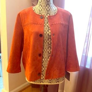 Marc New York suede bruschetta orange 3/4 jacket L